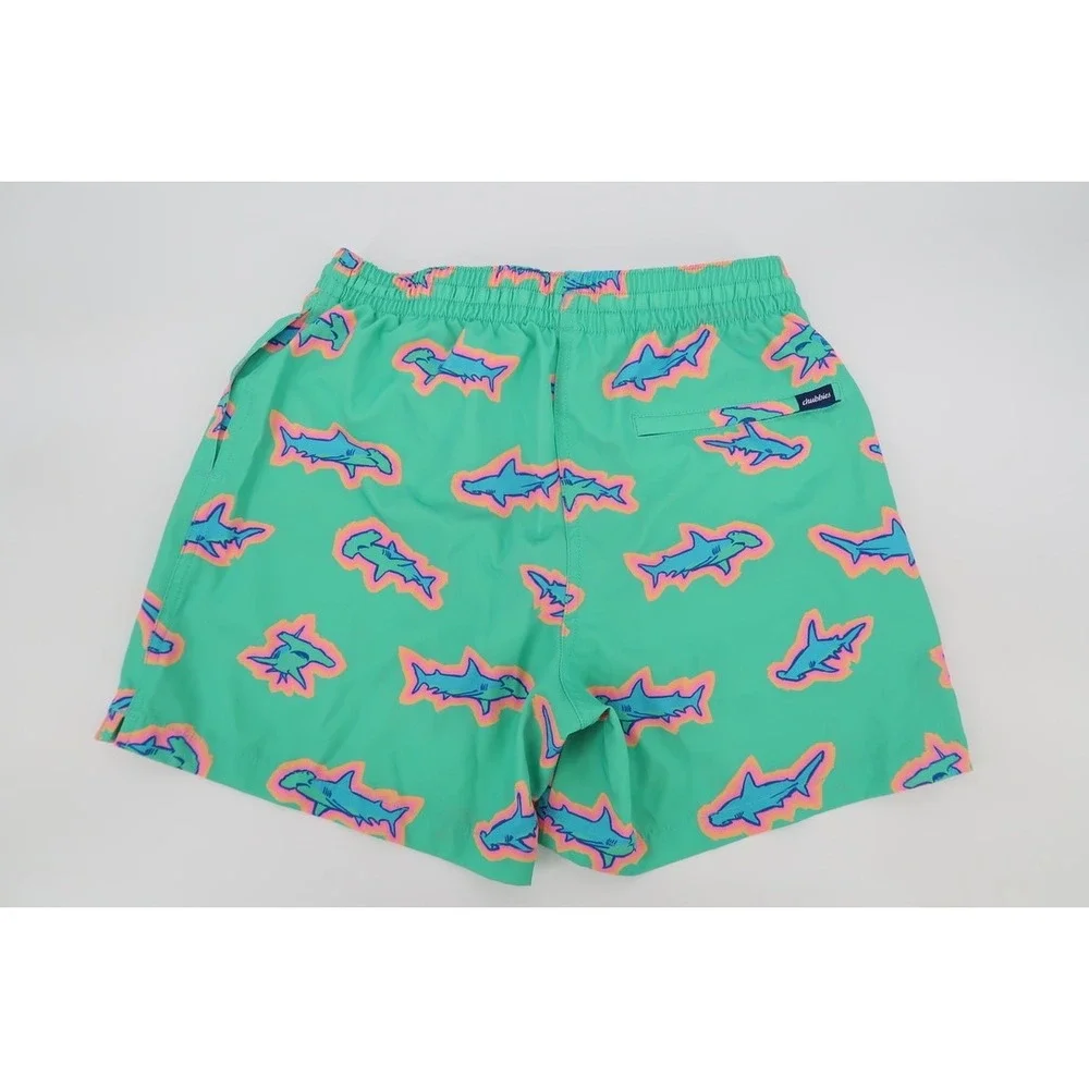 Chubbies‎ The Apex Swimmers Swim Trunks Mens Medium Shark Print 5.5 Inseam